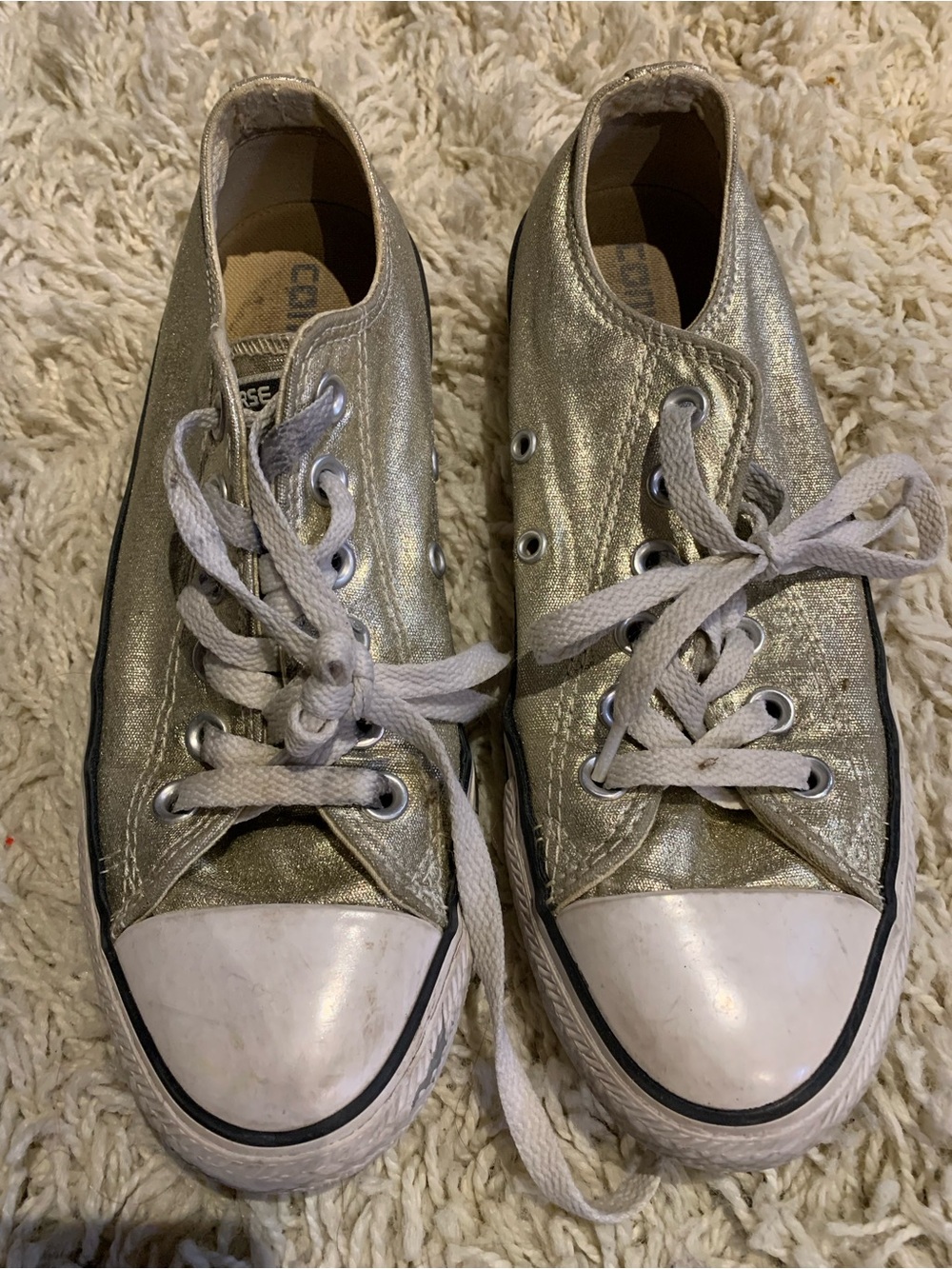 Burnished Metallic Gold Converse Shoes US W 7 CTAS